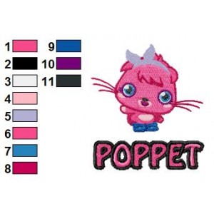Poppet Moshi Monsters Logo Embroidery Design